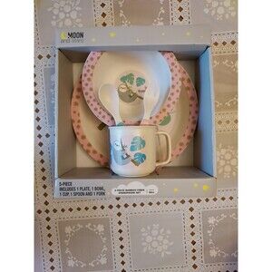 Moon & Stars 5-Piece Bamboo Child Kids Dinnerware Set Coala Ages 6m+ NEW